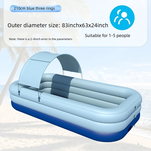 Compact Inflatable Swimming Pool for Adults with Shade Swimming Pool Can Be Placed in Courtyard Garden