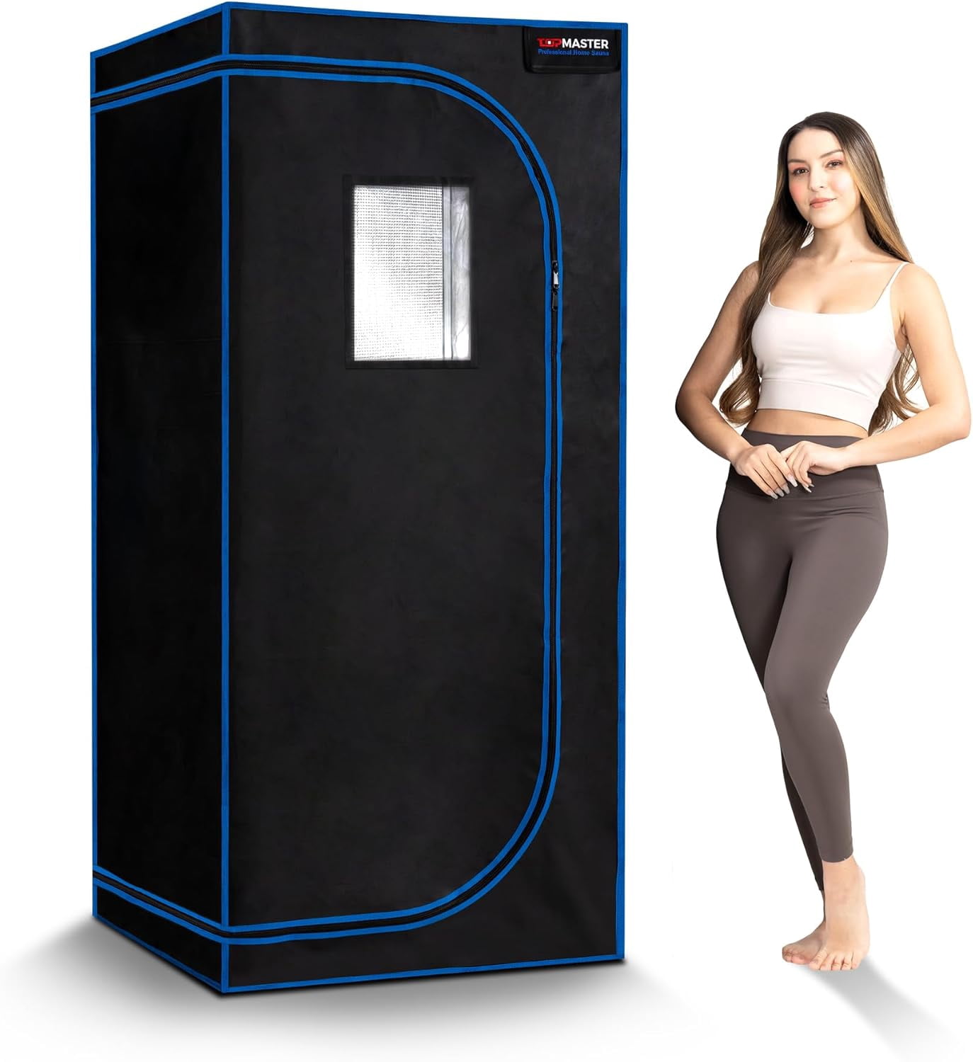 Compact Infrared Home Sauna Kit, Foldable Chair, 1300W Energy-Efficient Heater, Zipped Access, Wired Controller, Up to 140°F, Black