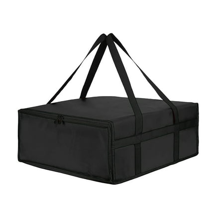 Compact Insulated Pizza Delivery Bag, 15.75x15.75x5.91 Inch Thermal Food Transport Carrier, Portable Non-Woven Pizza Warmer Bag for Outdoor Picnics, Parties, and Personal Use