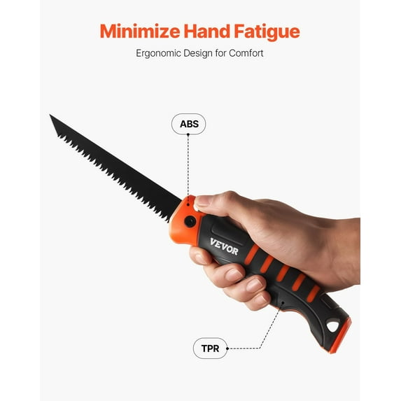 Compact Jab Saw 5 Inch Folding - Soft Handle Design for Drywall & PVC Pipe Cutting