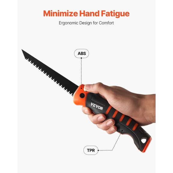 Compact Jab Saw 5 Inch Folding - Soft Handle Design for Drywall & PVC Pipe Cutting