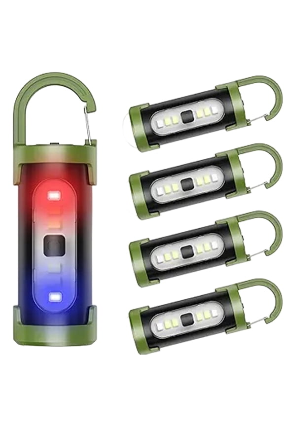 Compact Keychain LED Flashlight, Outdoor Portable Emergency Work Light with Belt Hook, Multi-Purpose Lamp for Camping Hiking Home Emergency
