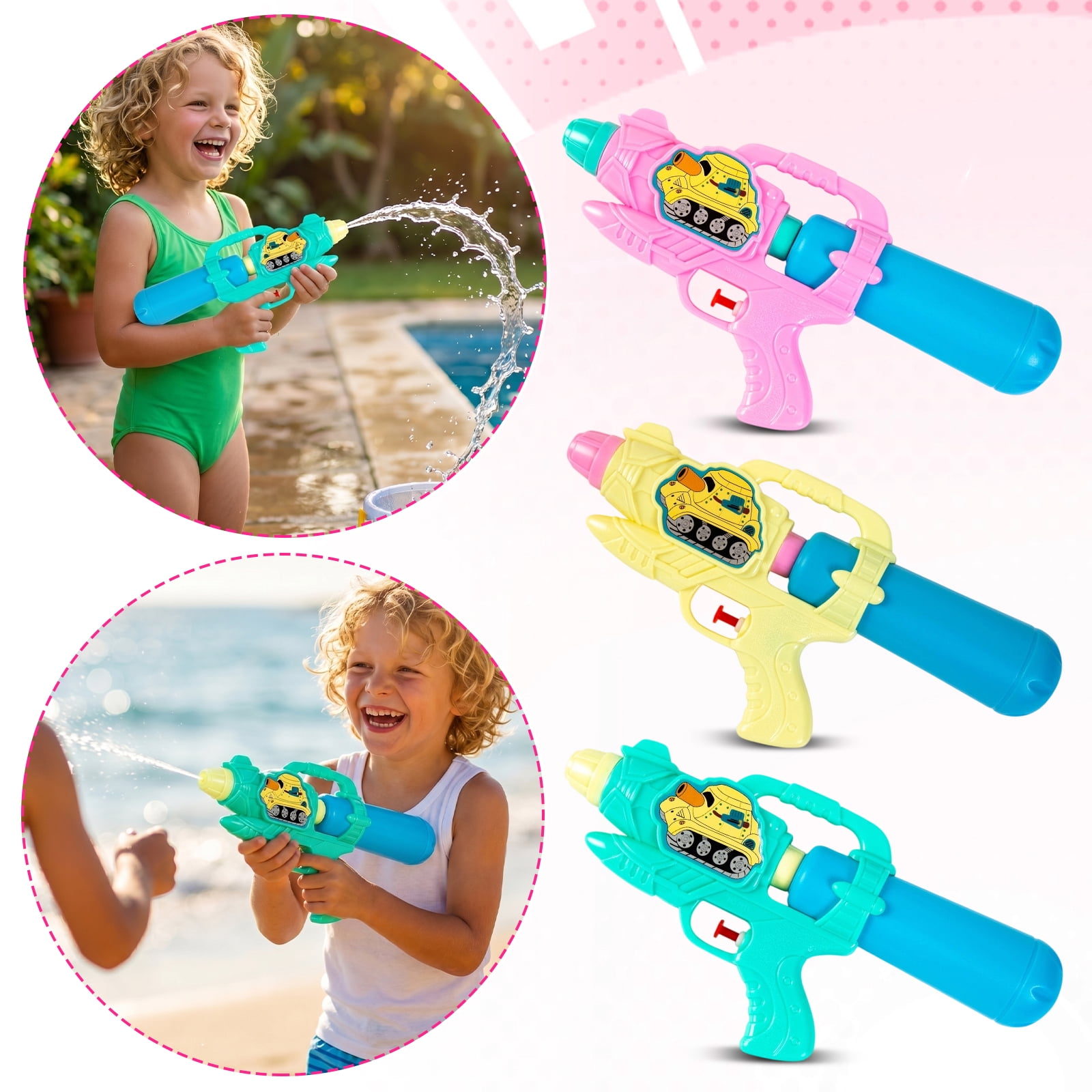 Compact Kids Water Gun Toy Small Handheld Spray Gun for Outdoor Summer Play Fun for Boys Girls 3-8 Years, Lightweight Portable Design for Beach Pool Backyard Games