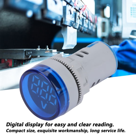 Compact LED Voltage Indicator, 6,100V Digital Meter, Easy Reading, Stable