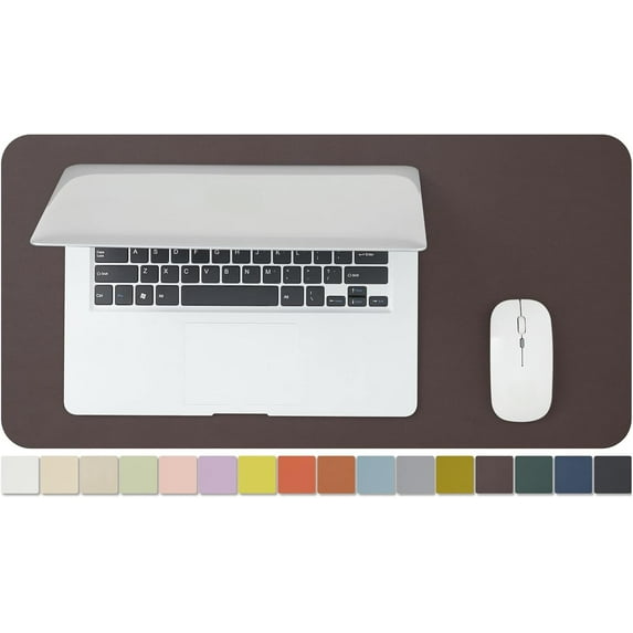 Compact Leather Desk Mouse Mat - Small Non-slip PU Desk Pad for Office and Home - Desk Organization and Accessories - Ideal for Large Mouse Pad and Small Desk Mats on Desktop, 23.6" x 11.8"