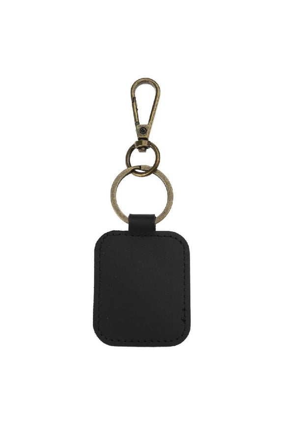 Compact Leather Ring Bag Pendant with Keyring for Necklace and Ring Organization