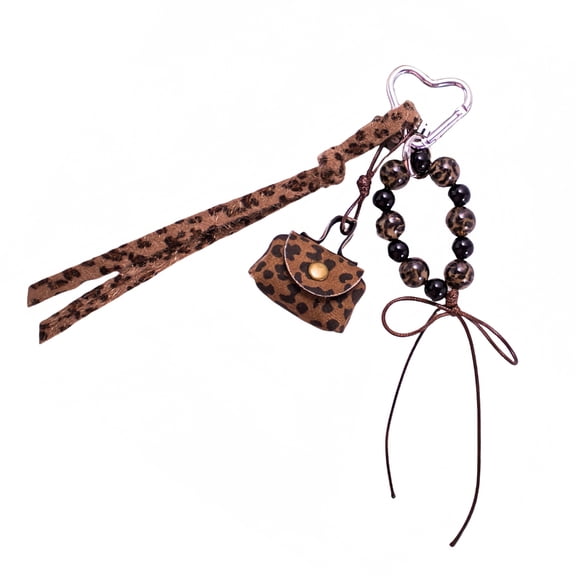 Compact Leopard Print Purse Keychain Charm Bag Accessories Practical Keyring For Handbags Backpacks And Everyday Use