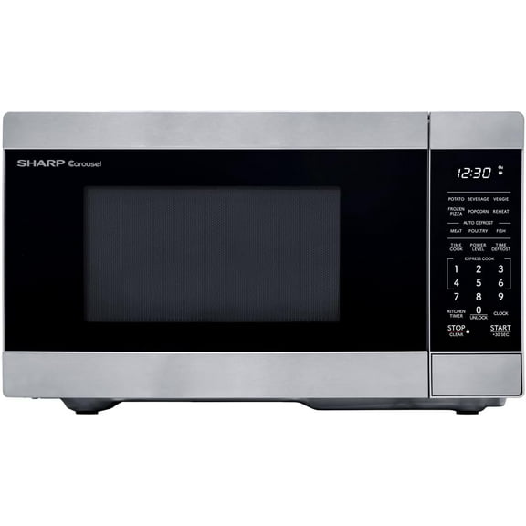 Compact Light-Duty Commercial Microwave Countertop Oven with 6-Minute Electronic Dial Control Timer, Bottom Energy Feed, 1000W, 0.8 Cu. Ft. Capacity Silver