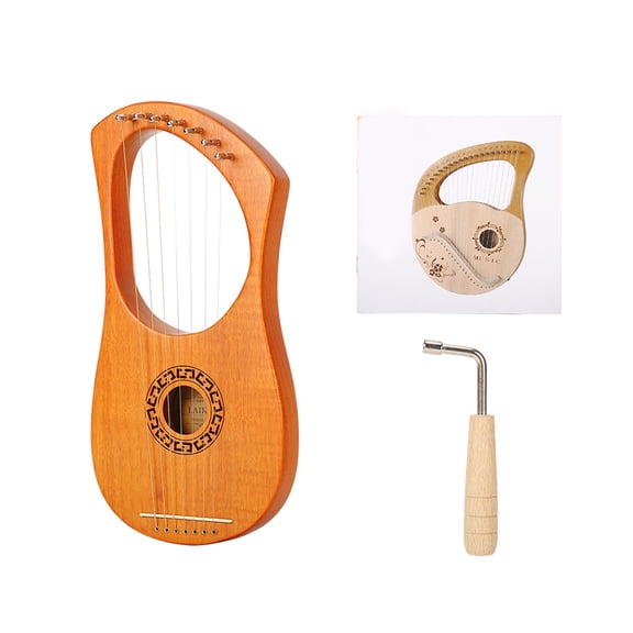 Compact Light Weight 7 String Lyre Harp Crafted From Quality Perfect For Outdoor Performances Practice Lessions