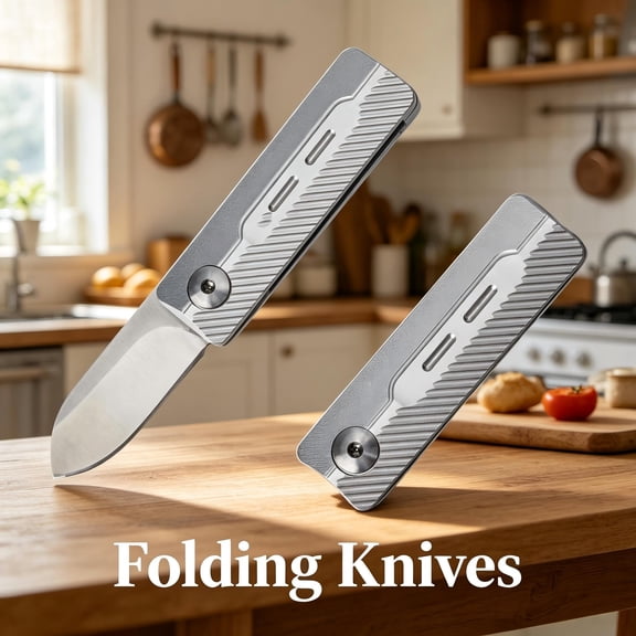 Compact Lightweight Aluminum Folding Pocket Knife, Sharp Small Utility Cutter for Kitchen Cooking Fruit Vegetable Cutting & Office Unboxing