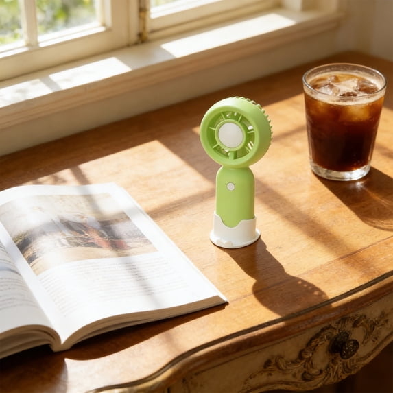 Compact Lightweight Fan, Rechargeable Handheld Fan, Portable USB Cooler, 3 Speed Desktop Ventilator, 6 Inch Quiet Device for Outdoor and Teen