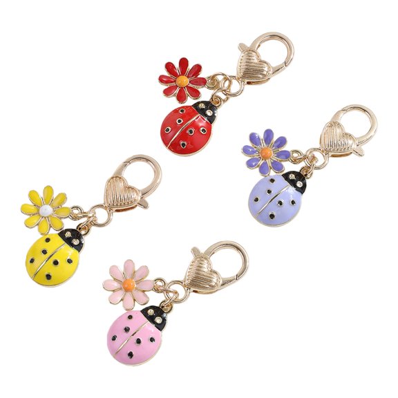 Compact Lightweight Key Holder with Charm and Flower Pattern for Travelers and Commuters Portable Keychain Set