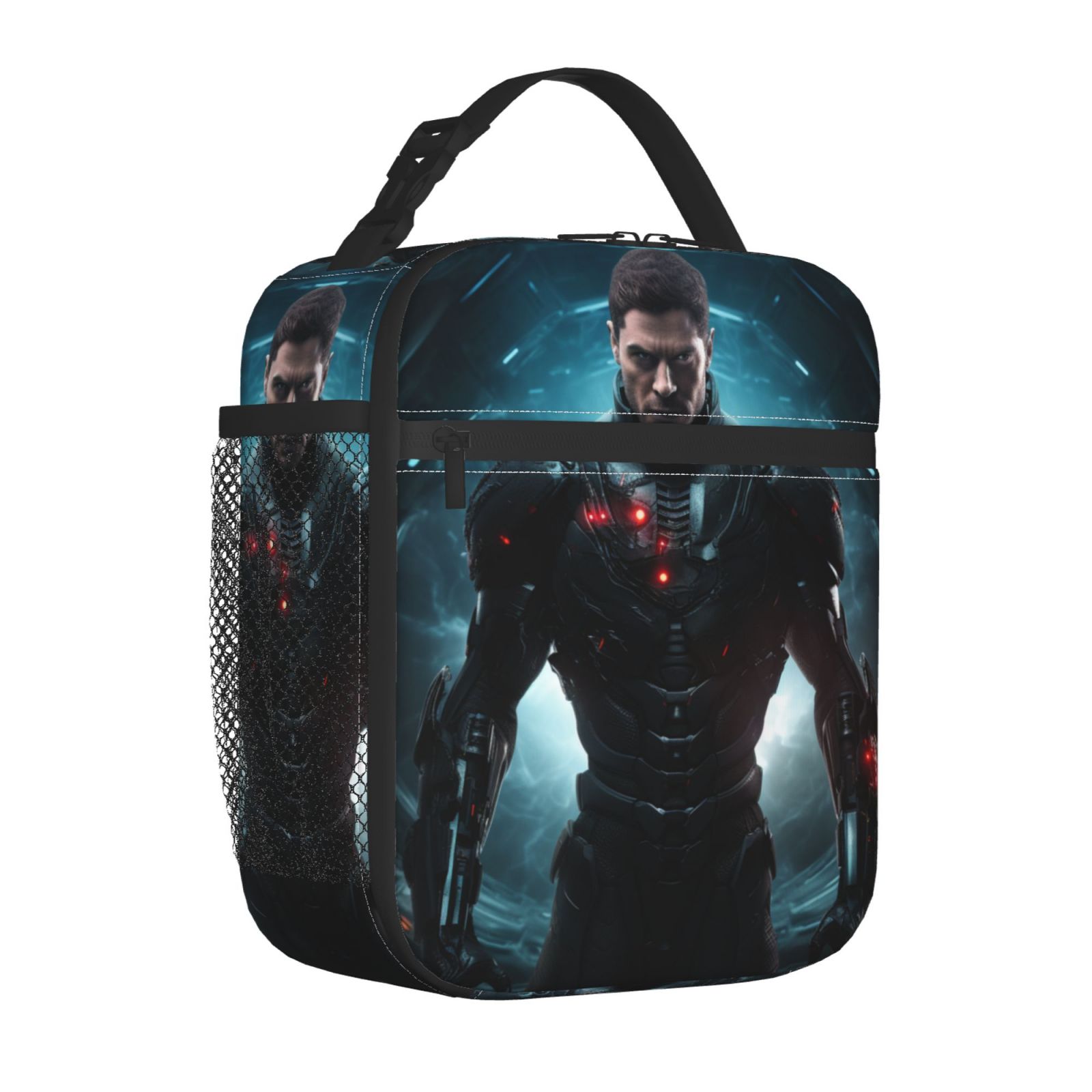 Compact Lunch Bag Reusable Insulated Lunch Tote with Side Mesh Pocket ...