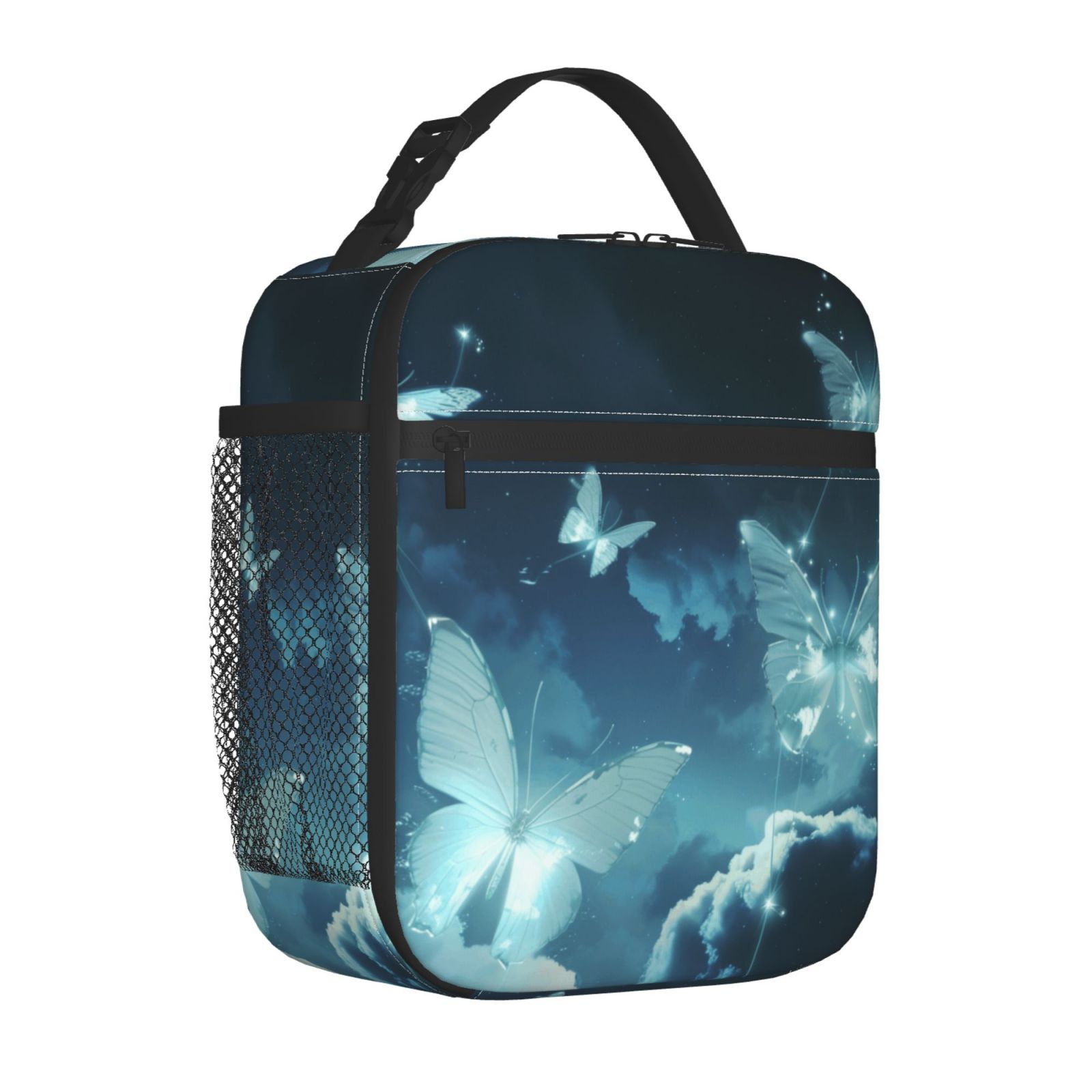 Compact Lunch Bag Reusable Insulated Lunch Tote with Side Mesh Pocket ...