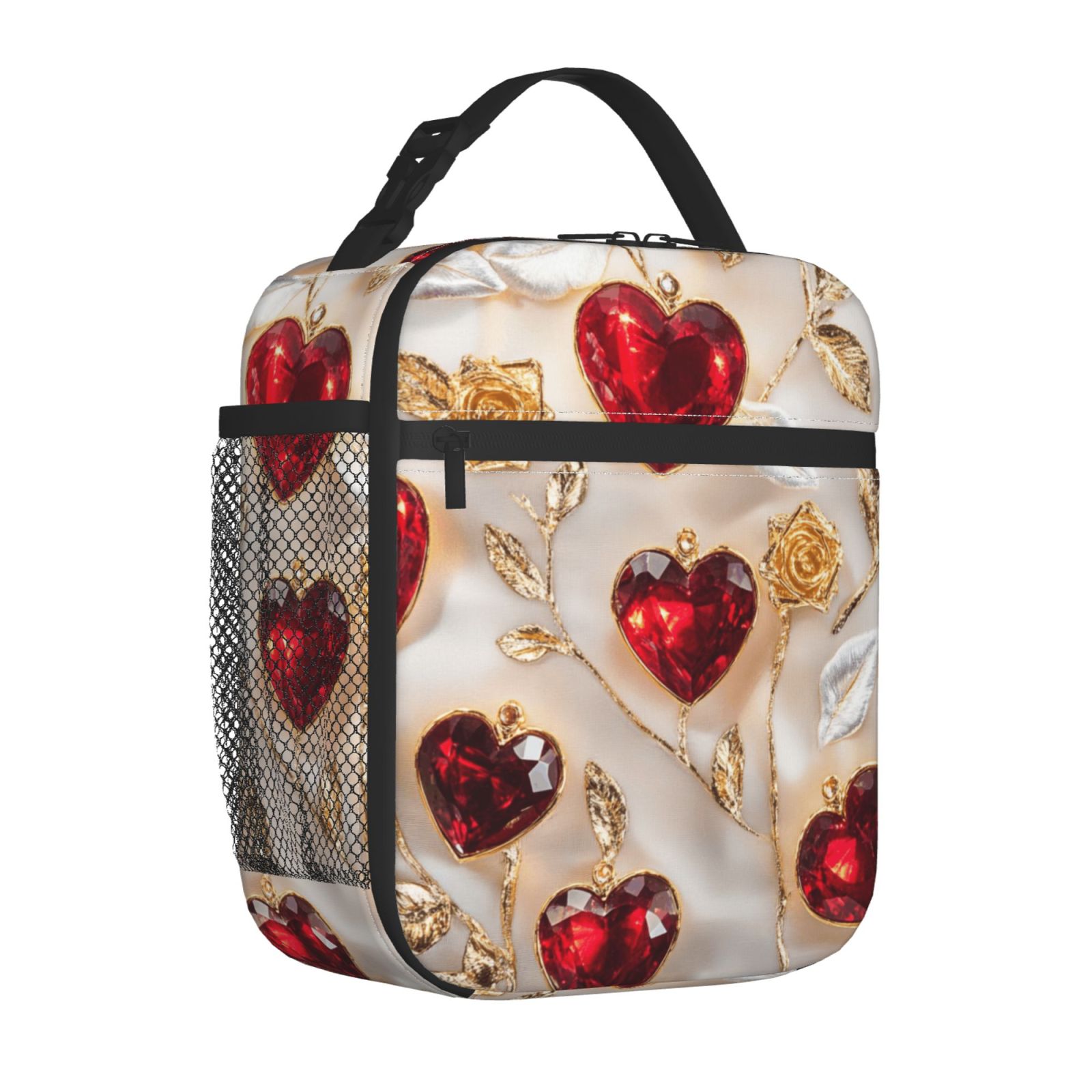 Compact Lunch Bag Reusable Insulated Lunch Tote with Side Mesh Pocket ...