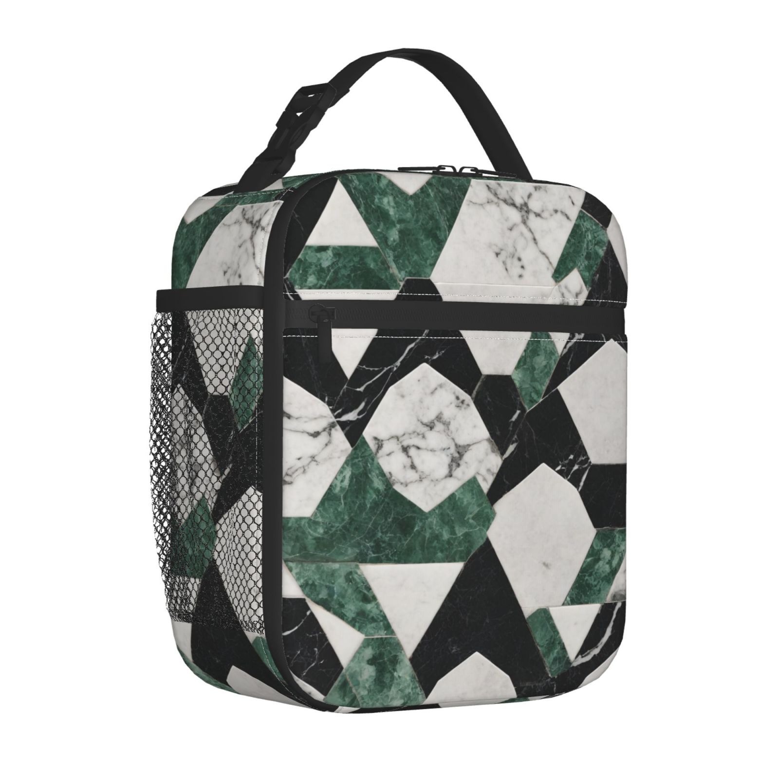 Compact Lunch Bag Reusable Insulated Lunch Tote with Side Mesh Pocket ...