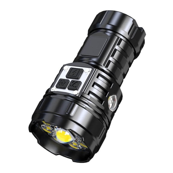 Compact Magnetic Flashlight with 500 Lumens, 17 Lighting Modes, USB Rechargeable, Waterproof, Digital Display, Ideal for Emergency Situations and Outdoor Activities