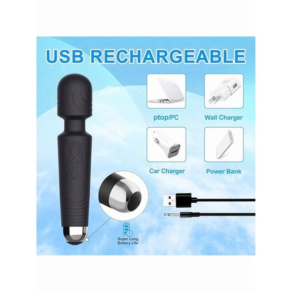 [Compact Massage Stick for Relaxation] Ultra-Compact Portable Electric Massage Stick - USB Rechargeable, High-Speed Motor & High-Frequency Vibration for Full Body Relaxation - Ideal for NeckC005