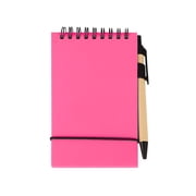 Compact Memo Notebooks, 3.62x5.83 Inches 50 Sheets 100 Blank Pages Pocket Mini Journal with Pen Loop, Top Spiral Flip Note Pad for Family Present, Rose Red, LLLDMXY