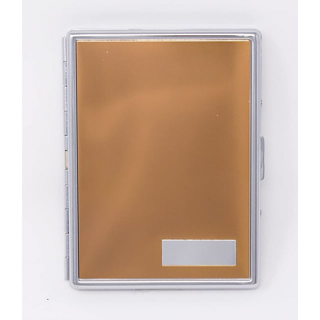 Compact Metal-Plated Cigarette Case & Stash Box (9X 100s Size Cigarettes) With Matte Color Panel
