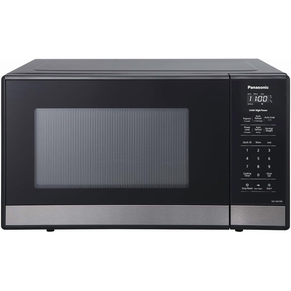 Compact Microwave Oven, 0.9 cft, Black Stainless Steel