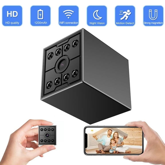 Compact Mini Home Security Camera, Seamless Wireless Surveillance Camera, Flexible Cloud Storage Camera for Indoor Outdoor Home Surveillance with Phone App Alerts