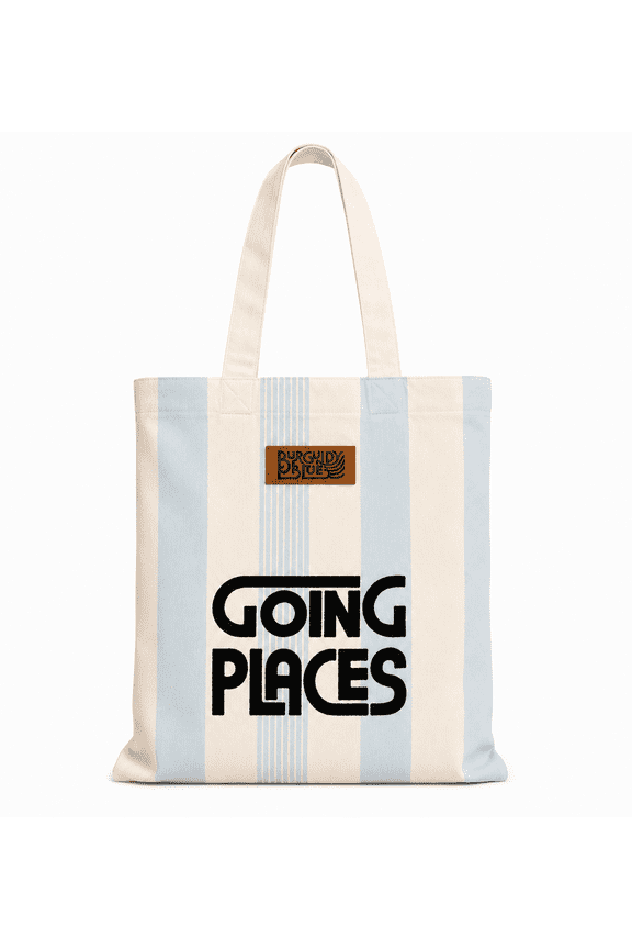 Going places embroidered Tote Bag 11.5 x 12.5-inch Durable Polycanvas