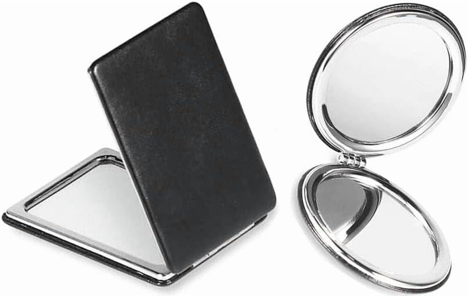 Compact Powerder Compact Mirror, 2 Pack Double-Sided 1X/2X Magnifying Metal Pocket ...