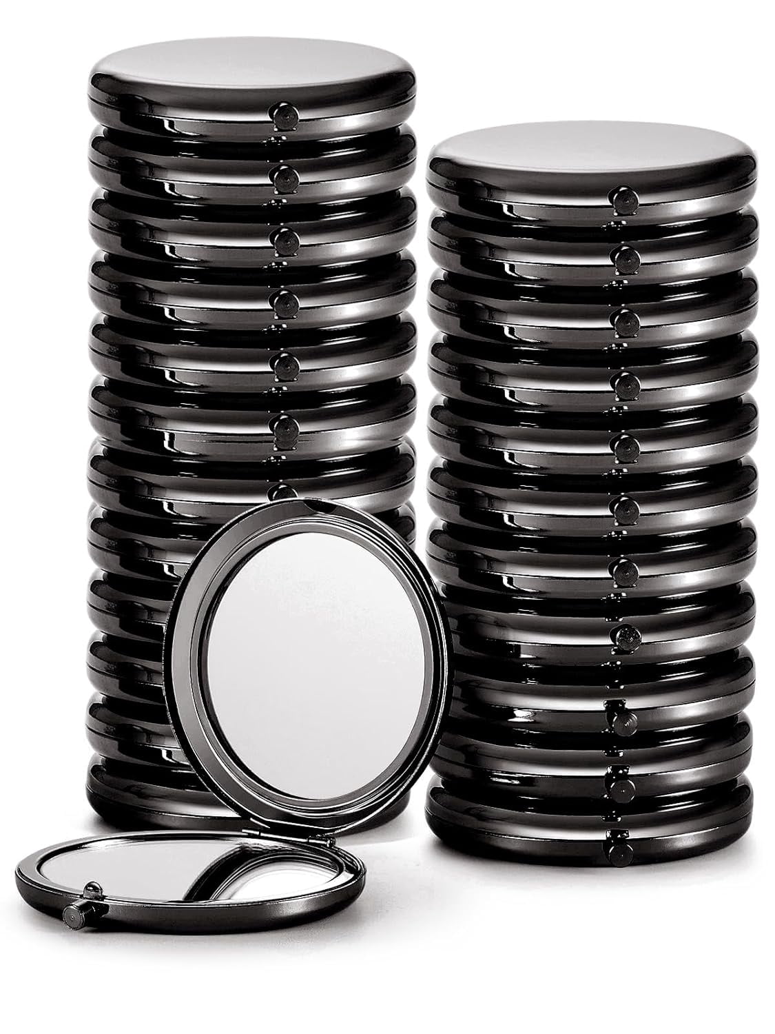 Compact Mirror Bulk, Pack of 24 Double-Sided 1X/2X Magnifying Metal ...