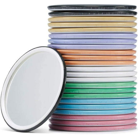 Compact Mirror Bulk Round Makeup Glass Mirror for Purse Great Gift 2.5 Inch 8 Colors Pack of 24