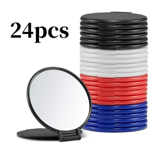 Compact Mirror Bulk, Round Makeup Mirror for Purse, Set of 24 (4-Color)