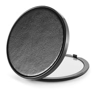 Compact Mirror Bulk, Small Pocket Makeup Round Mirror Double-Sided 1X/3X Magnifying PU Leather White, 2.7 inches