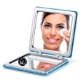 thumbnail image 1 of Compact Mirror, Glitter PU 1X/3X Magnification, Ultra Portable for Purses (Blue), 1 of 6