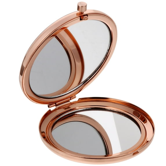 Mirror Makeup Pocket Compact Cosmetic Folding Mini Vanity Travel Round Portable Handbag Purse Women Hand Metal Double