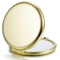 thumbnail image 1 of Compact Mirror for Purse, Double-Sided 1X/2X Magnifying Metal Pocket Makeup Mirrors(Round,Gold), 1 of 6
