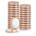 thumbnail image 1 of Compact Mirror for Purse, Pack of 24 Double-Sided 1X/2X Magnifying Round Metal Pocket Makeup Mirrors(Rose Gold, Mix Diamond), 1 of 6
