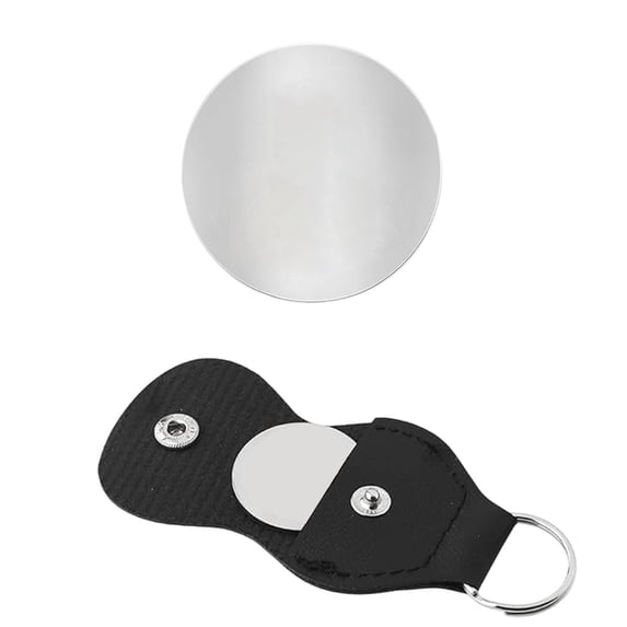 Compact Mirror with Leather Keychain 1 Piece Pack Small Round Touch Up Mirror Gift for Women