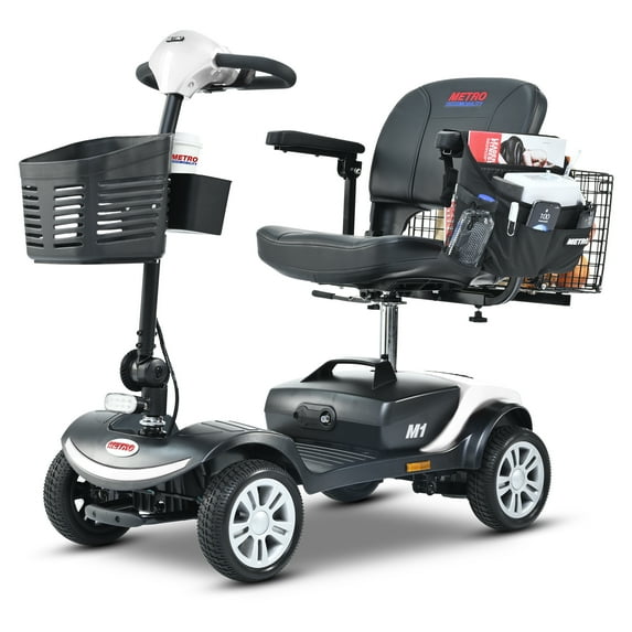 Compact Mobility Scooters for Senior, SEGMART Heavy Duty Electric Scooters with 300W Motor, Motorized Scooter with Detachable Basket, Outdoor Scooter With Anti-Tip Tires, White, SS790