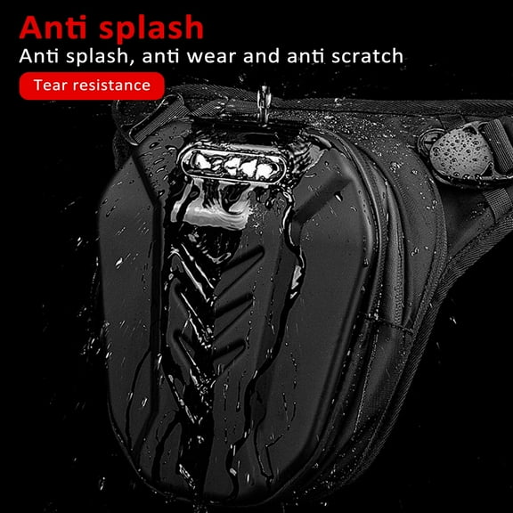 Compact Motorcycle Waist Bag, Multifunctional Drop Leg Bag, Outdoor Travel Hiking Cycle Leg Bag Waterproof Hard Shell Large Capacity, Bag for Hiking, Traveling, Black