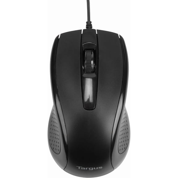 Compact Mouse with Blue Trace Technology for Tracking and Retractable 2.5-Foot USB Cord, Black and Gray (AMU75US)