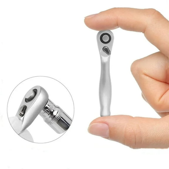 Compact Multi Purpose Mini Ratchet Wrench Set with 1/4'' Small Drive Socket, Screwdriver Bits Dual-Direction Rotation All in One Hand Tool Kit for Tight Spaces Mechanics Repair DIY Projects