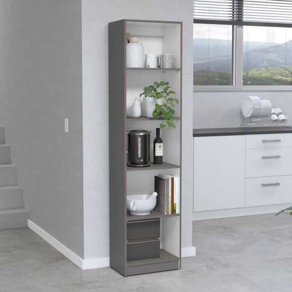 Compact Multiple-Shelf Bookcase / Fits Small Spaces, Offers Ample Storage