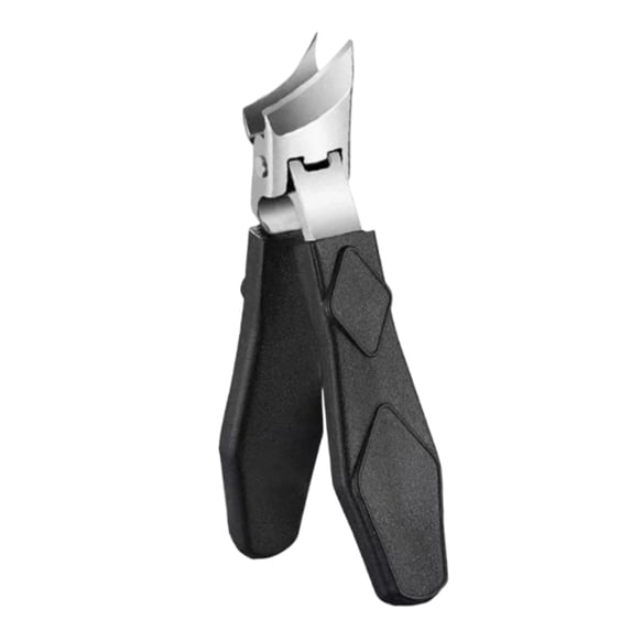 Compact Nail Clippers Short Handle Sharp Slanted Edge Nipper for Thick Toenails Professional Grade Stainless Steel Precision Pedicure Trimming Tools Kit Pro #075 Black