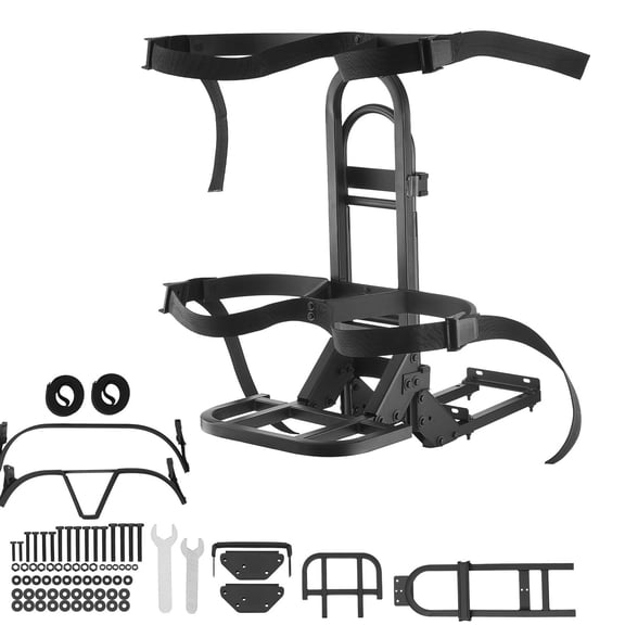 Compact No Install Golf Cart Rear Seat Bag Mount Bracket, Rust Resistant Carbon Steel Golf Club Bag Holder