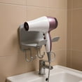 thumbnail image 1 of Compact No Nails Hair Dryer Wall Mount Adhesive Organizer with Cord Management Space Saver for Small Bathrooms Countertop(Gray,A), 1 of 6