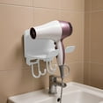 thumbnail image 1 of Compact No Nails Hair Dryer Wall Mount Adhesive Organizer with Cord Management Space Saver for Small Bathrooms Countertop(White,A), 1 of 6