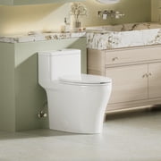 KK KE KING Compact One Piece Toilet with Comfort Chair Seat ADA Height 17.33", Elongated Dual Flush 0.8/1.28 GPF and MAP 1000g, Low Profile Tank, 12 Rough-in
