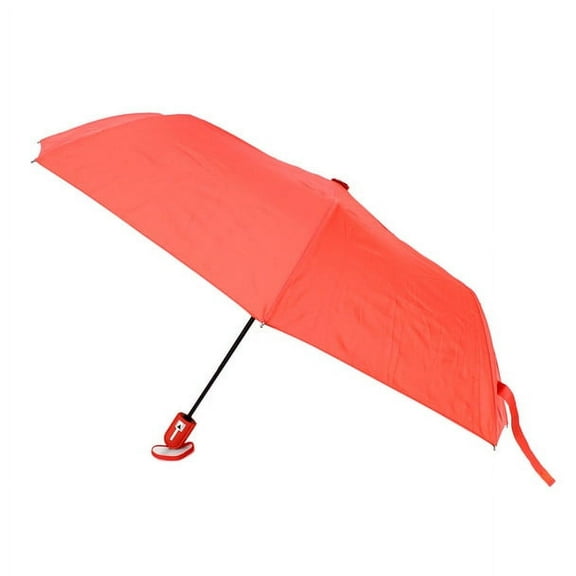 Compact Open Windproof Folding Portable Travel Solid Color-Red Umbrella