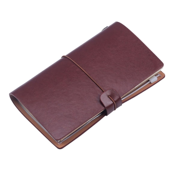 Compact PU Leather Travelers Notebook with Multiple Inserts Size Portable Diary Suitable for Students Professional