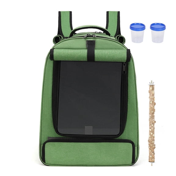 Compact PVC Bird Backpack Carrier For Macaws Couple Includes Perches Double Drinkers Permanent Transporting Pulls